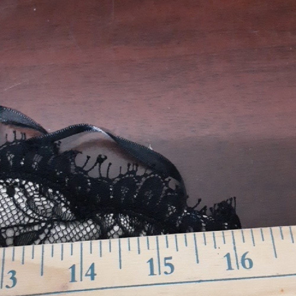 Adrianna Papell Black Goth Lace Evening Top - Picture 4 of 7